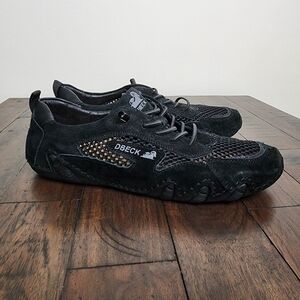 DBECK Men's Black AirWalker Suede & Mesh Ultralight Loafers 42(US 9) Biking Wear